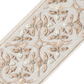 Gypsy Embroidered Border Trim by Samuel & Sons in Dove