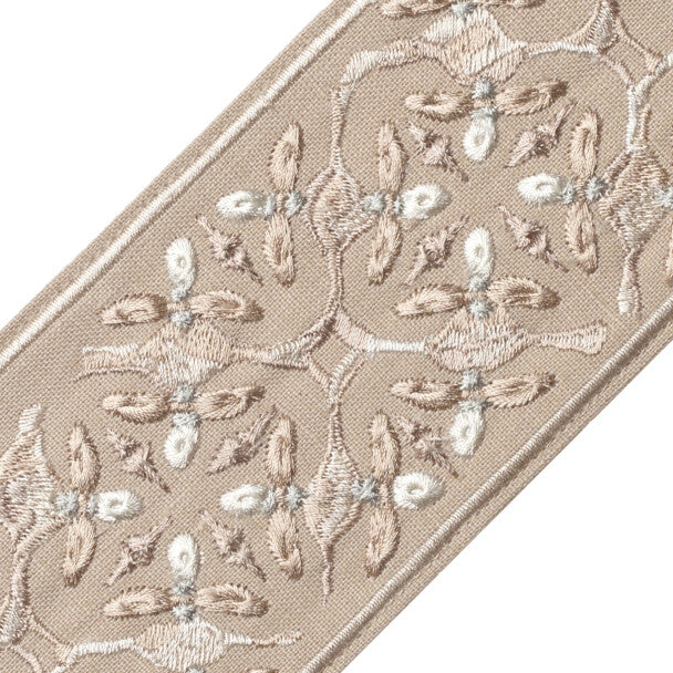 Gypsy Embroidered Border Trim by Samuel & Sons in Barley