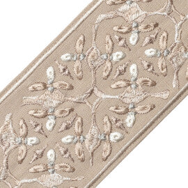 Gypsy Embroidered Border Trim by Samuel & Sons in Barley