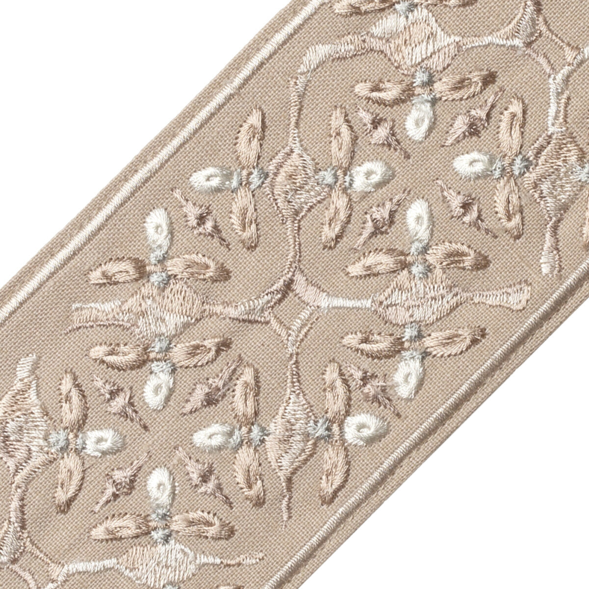 Gypsy Embroidered Border Trim by Samuel & Sons in Barley