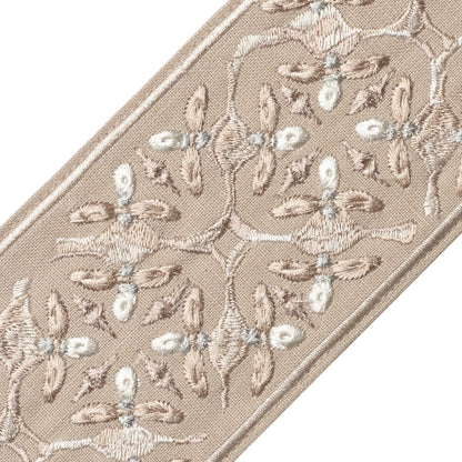 Gypsy Embroidered Border Trim by Samuel & Sons in Barley