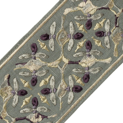 Gypsy Embroidered Border Trim by Samuel & Sons in Spruce