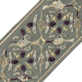 Gypsy Embroidered Border Trim by Samuel & Sons in Spruce