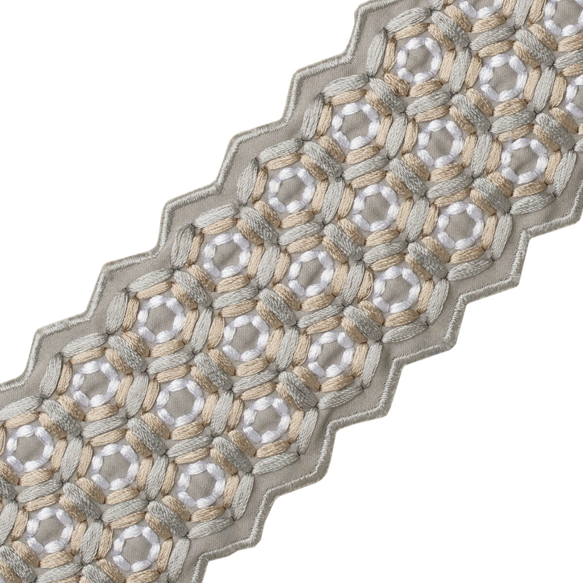 Queen Bee Embroidered Border Trim by Samuel & Sons in Hazel