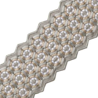 Queen Bee Embroidered Border Trim by Samuel & Sons in Hazel
