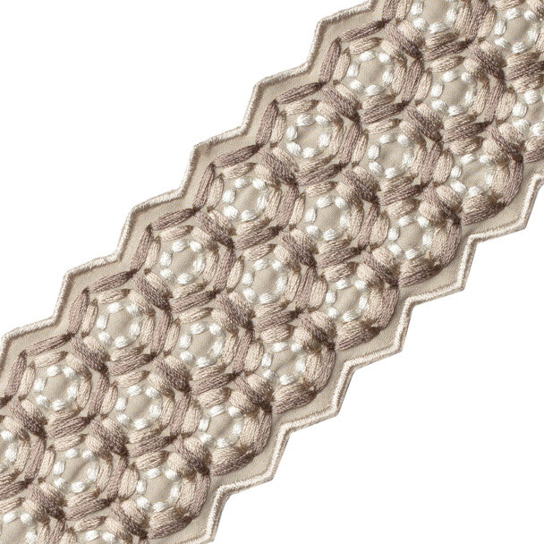 Queen Bee Embroidered Border Trim by Samuel & Sons in Antique