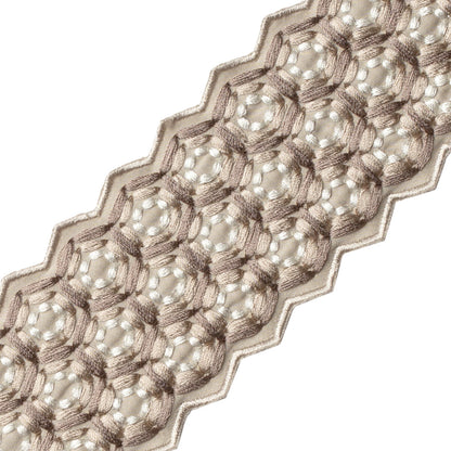 Queen Bee Embroidered Border Trim by Samuel & Sons in Antique