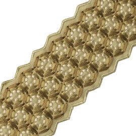 Queen Bee Embroidered Border Trim by Samuel & Sons in Pear