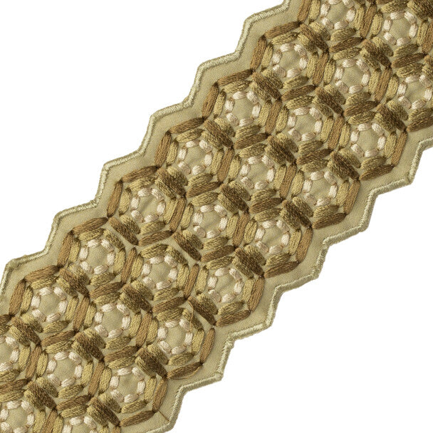 Queen Bee Embroidered Border Trim by Samuel & Sons in Pear