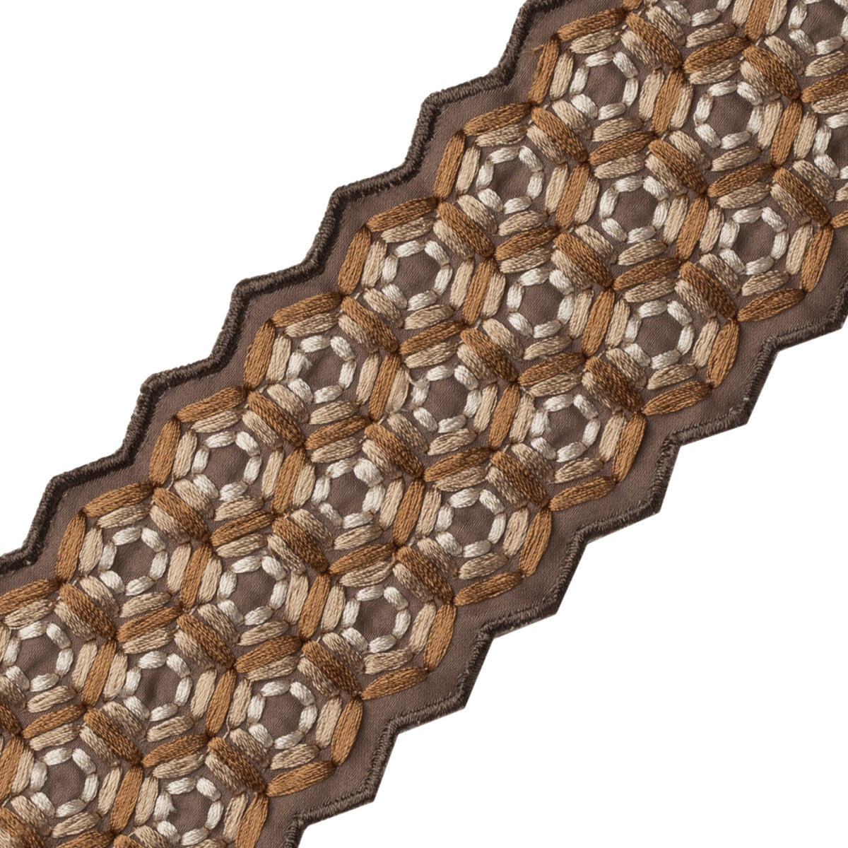Queen Bee Embroidered Border Trim by Samuel & Sons in Amber