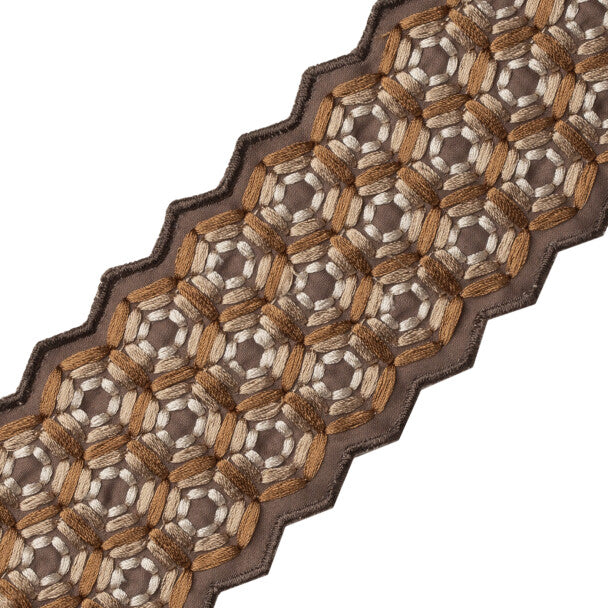 Queen Bee Embroidered Border Trim by Samuel & Sons in Amber