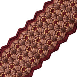 Queen Bee Embroidered Border Trim by Samuel & Sons in Mulled Wine