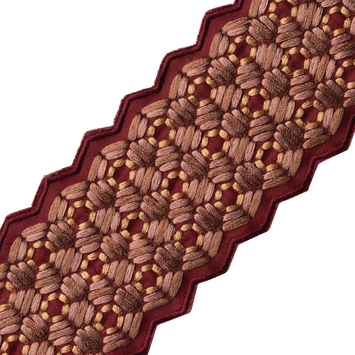Queen Bee Embroidered Border Trim by Samuel & Sons in Mulled Wine