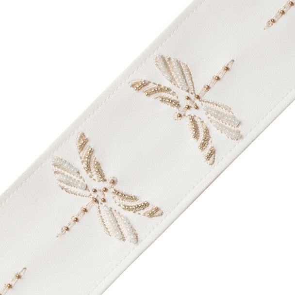 Nymph Beaded Border Trim by Samuel & Sons in White Lily