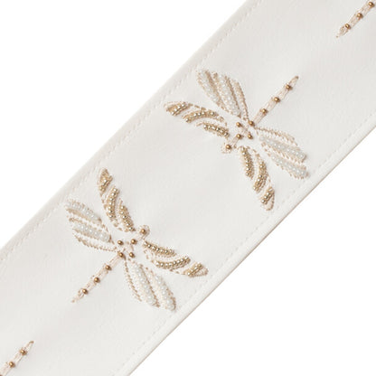 Nymph Beaded Border Trim by Samuel & Sons in White Lily