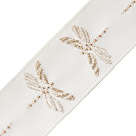 Nymph Beaded Border Trim by Samuel & Sons in White Lily