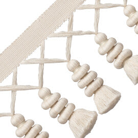 Caitlin Tassel Fringe Trim by Samuel & Sons in Cream