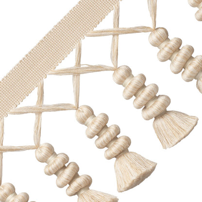Caitlin Tassel Fringe Trim by Samuel & Sons in Eggshell