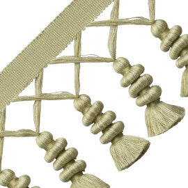 Caitlin Tassel Fringe Trim by Samuel & Sons in Celery