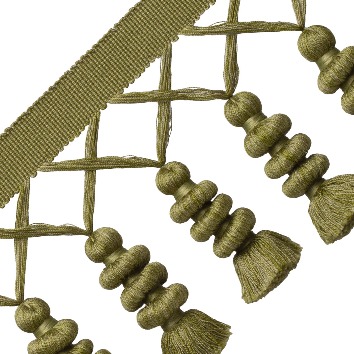Caitlin Tassel Fringe Trim by Samuel & Sons in Olive