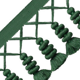 Caitlin Tassel Fringe Trim by Samuel & Sons in Viridian Green