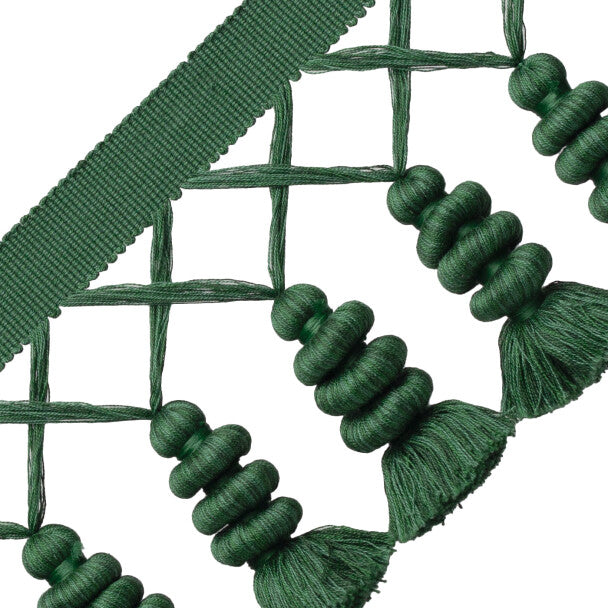 Caitlin Tassel Fringe Trim by Samuel & Sons in Viridian Green