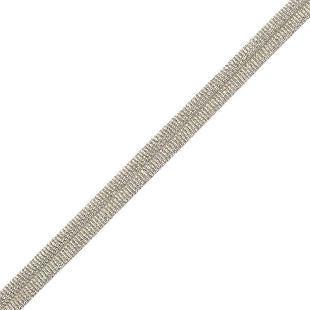 Julienne Metallic Double Welting Trim by Samuel & Sons in White Gold