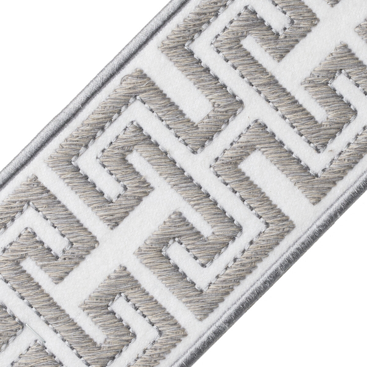 Athina Embroidered Border Trim by Samuel & Sons in Marble