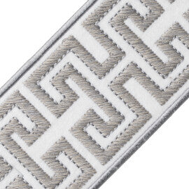 Athina Embroidered Border Trim by Samuel & Sons in Marble