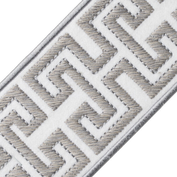 Athina Embroidered Border Trim by Samuel & Sons in Marble