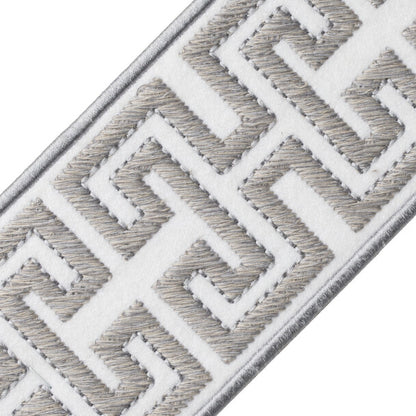 Athina Embroidered Border Trim by Samuel & Sons in Marble