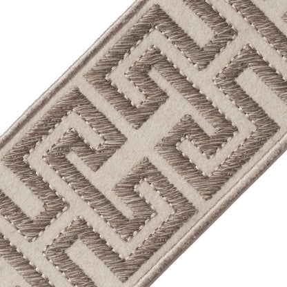 Athina Embroidered Border Trim by Samuel & Sons in Granite