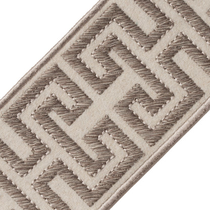 Athina Embroidered Border Trim by Samuel & Sons in Granite
