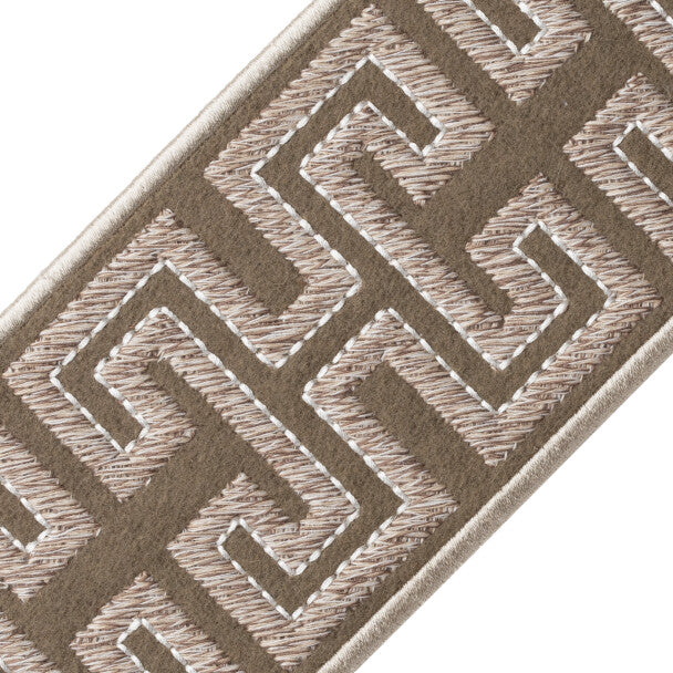 Athina Embroidered Border Trim by Samuel & Sons in Sandstone