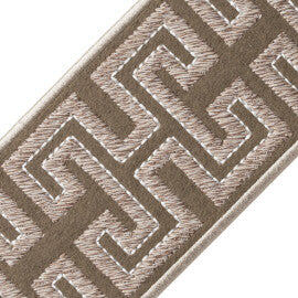 Athina Embroidered Border Trim by Samuel & Sons in Sandstone