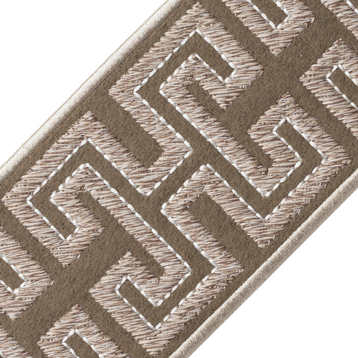 Athina Embroidered Border Trim by Samuel & Sons in Sandstone