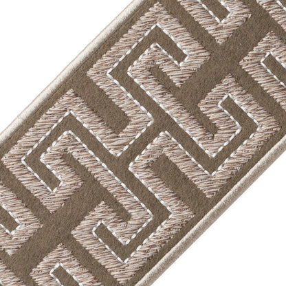 Athina Embroidered Border Trim by Samuel & Sons in Sandstone