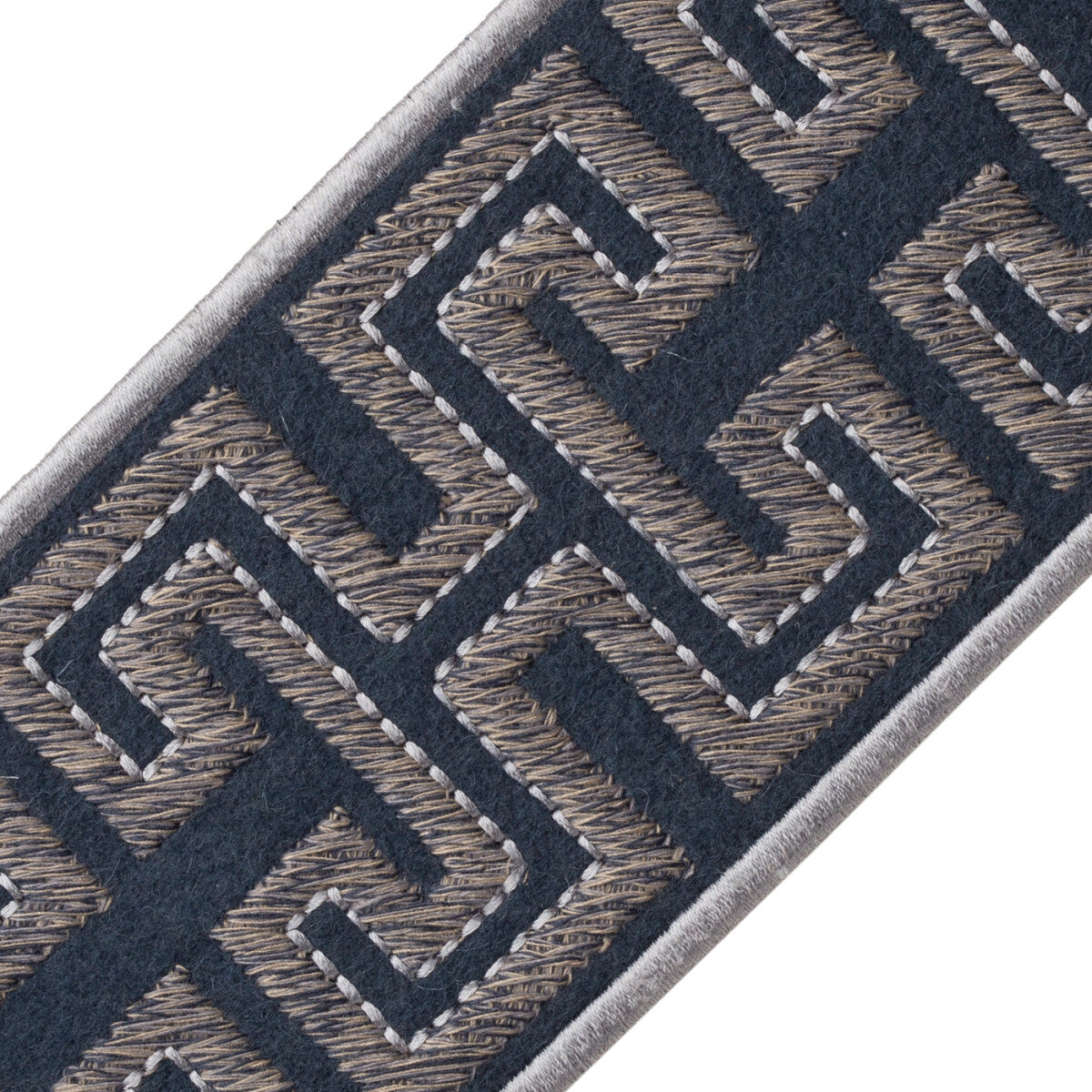 Athina Embroidered Border Trim by Samuel & Sons in Lapis