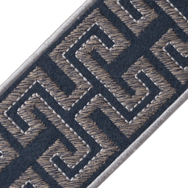 Athina Embroidered Border Trim by Samuel & Sons in Lapis