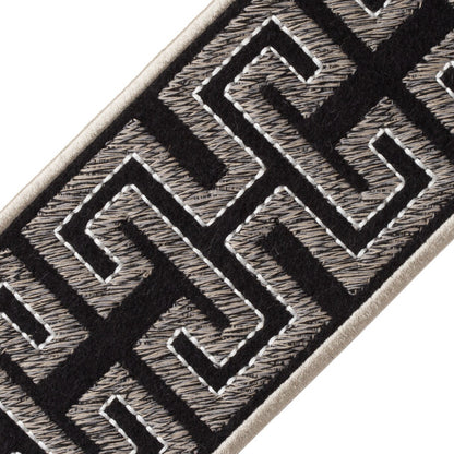 Athina Embroidered Border Trim by Samuel & Sons in Onyx