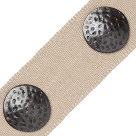 Castilian Hammered Nailhead Border Trim by Samuel & Sons in Roan