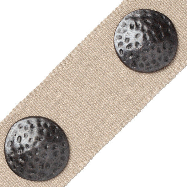 Castilian Hammered Nailhead Border Trim by Samuel & Sons in Roan