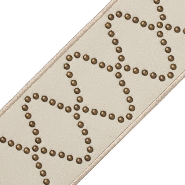 Catria Studded Border Trim by Samuel & Sons in Cremello
