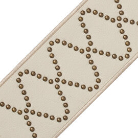 Catria Studded Border Trim by Samuel & Sons in Cremello