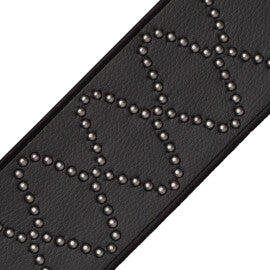 Catria Studded Border Trim by Samuel & Sons in Black