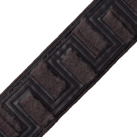 Cortina Faux Fur Geometric Border Trim by Samuel & Sons in Sable