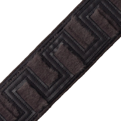 Cortina Faux Fur Geometric Border Trim by Samuel & Sons in Sable
