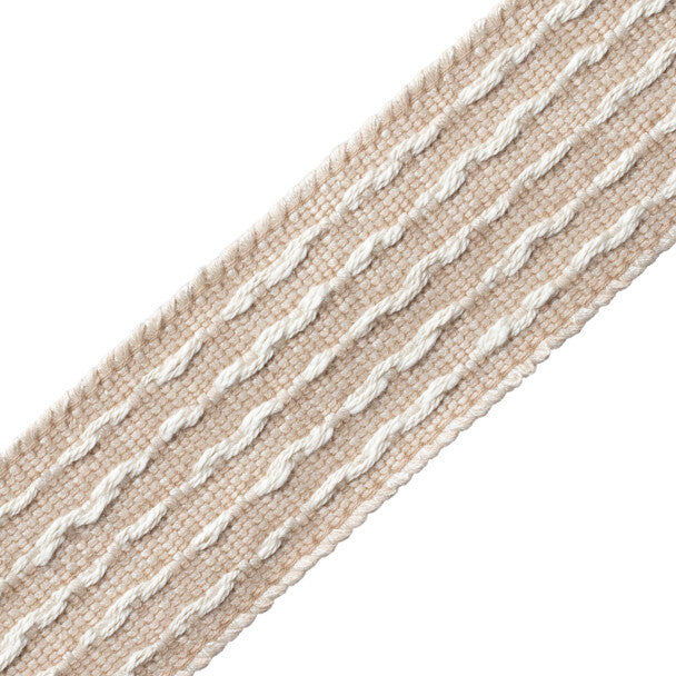 Aspen Slubbed Border Trim by Samuel & Sons in Merino