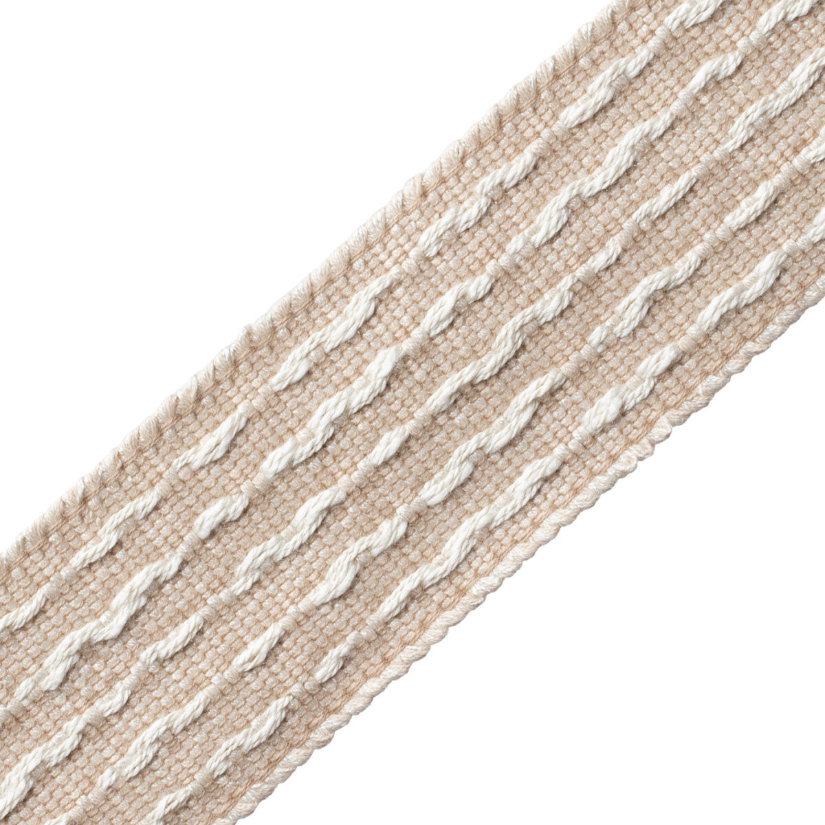 Aspen Slubbed Border Trim by Samuel & Sons in Merino
