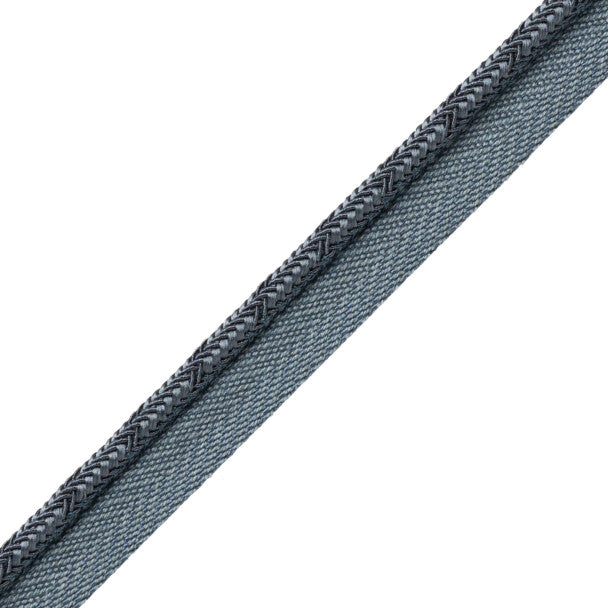 Francoise Cord With Tape Trim by Samuel & Sons in Slate Blue